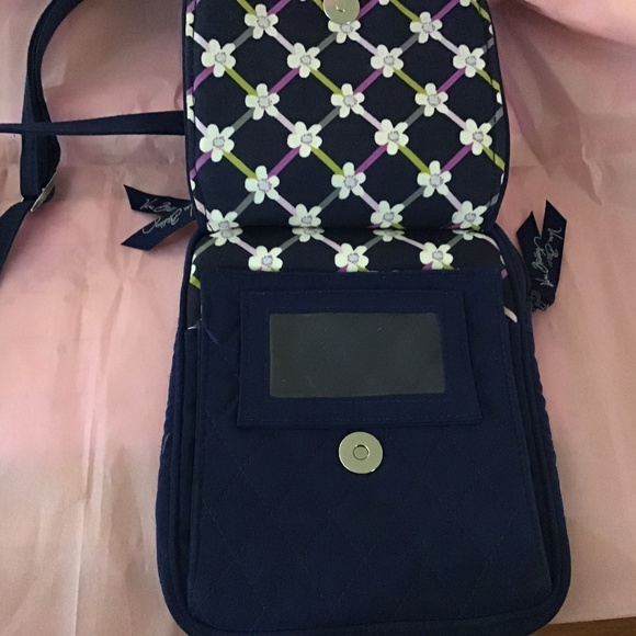 Vera Bradley Little Hipster Navy Quilted Messenger Bag - Picture 1 of 7